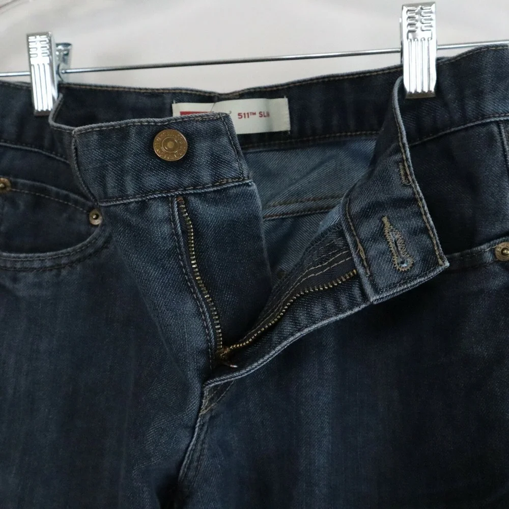 Levi's 511 Jeans Boys 14 Reg 27x27 Standard Slim Fit 5-Pocket Denim Dark Blue‎